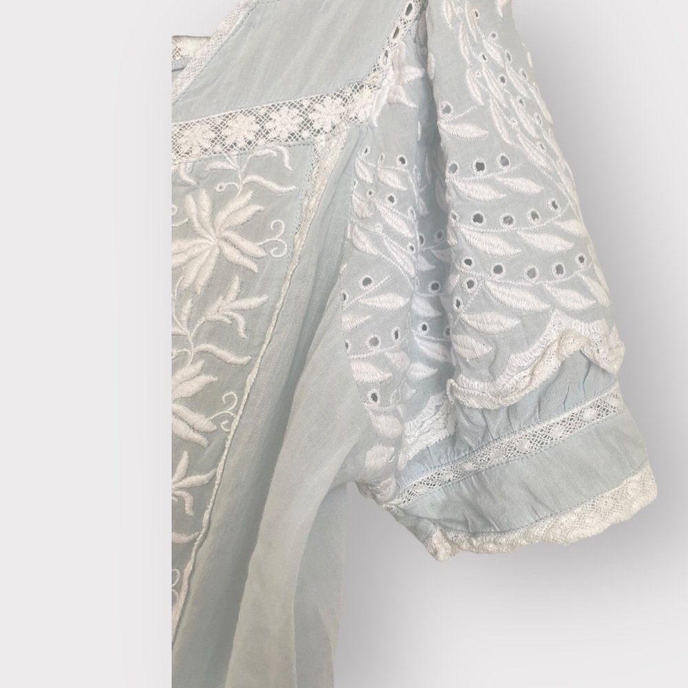 Loveshackfancy Light Blue Mini Ruffled Dress | M - image 3